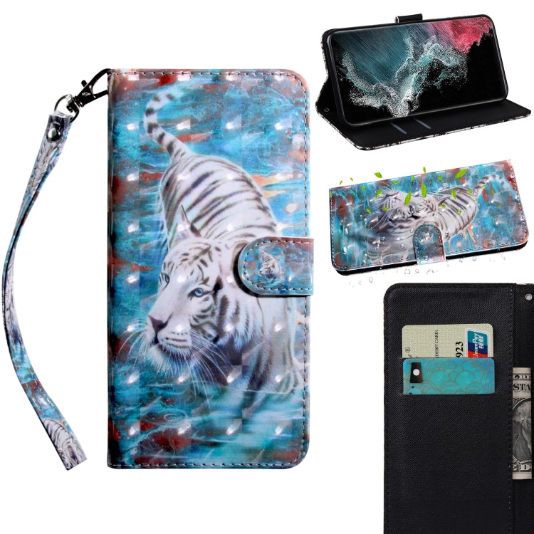 3D Painted Pattern Horizontal Flip Leather Phone Case with Holder & Lanyard, For Samaung Galaxy S22 5G, For Samaung Galaxy S22+ 5G, For Samaung Galaxy S22 Ultra 5G, For Samsung Galaxy A13 5G