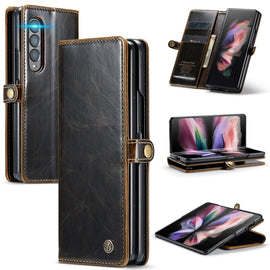 CaseMe 003 Crazy Horse Texture Horizontal Flip Leather Phone Case, For Samsung Galaxy Z Fold3 5G