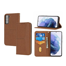 Load image into Gallery viewer, Woven Texture Stitching Magnetic Horizontal Flip PU Leather Phone Case, For Samaung Galaxy S22 5G, For Samaung Galaxy S22+ 5G