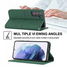 Load image into Gallery viewer, Woven Texture Stitching Magnetic Horizontal Flip PU Leather Phone Case, For Samaung Galaxy S22 5G, For Samaung Galaxy S22+ 5G