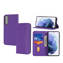 Load image into Gallery viewer, Woven Texture Stitching Magnetic Horizontal Flip PU Leather Phone Case, For Samaung Galaxy S22 5G, For Samaung Galaxy S22+ 5G