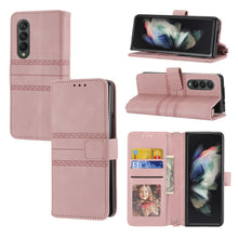 Load image into Gallery viewer, Embossed Striped Magnetic Buckle PU + TPU Horizontal Flip Phone Leather Case, For Samsung Galaxy Z Fold3 5G, For Samsung Galaxy Z Fold2 5G, For Samaung Galaxy S22 5G, For Samaung Galaxy S22+ 5G