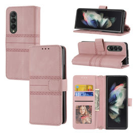 Embossed Striped Magnetic Buckle PU + TPU Horizontal Flip Phone Leather Case, For Samsung Galaxy Z Fold3 5G, For Samsung Galaxy Z Fold2 5G, For Samaung Galaxy S22 5G, For Samaung Galaxy S22+ 5G