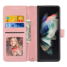 Load image into Gallery viewer, Embossed Striped Magnetic Buckle PU + TPU Horizontal Flip Phone Leather Case, For Samsung Galaxy Z Fold3 5G, For Samsung Galaxy Z Fold2 5G, For Samaung Galaxy S22 5G, For Samaung Galaxy S22+ 5G