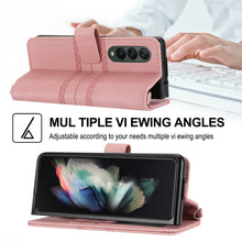 Load image into Gallery viewer, Embossed Striped Magnetic Buckle PU + TPU Horizontal Flip Phone Leather Case, For Samsung Galaxy Z Fold3 5G, For Samsung Galaxy Z Fold2 5G, For Samaung Galaxy S22 5G, For Samaung Galaxy S22+ 5G