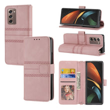 Load image into Gallery viewer, Embossed Striped Magnetic Buckle PU + TPU Horizontal Flip Phone Leather Case, For Samsung Galaxy Z Fold3 5G, For Samsung Galaxy Z Fold2 5G, For Samaung Galaxy S22 5G, For Samaung Galaxy S22+ 5G
