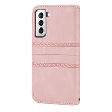 Load image into Gallery viewer, Embossed Striped Magnetic Buckle PU + TPU Horizontal Flip Phone Leather Case, For Samaung Galaxy S22 5G, For Samaung Galaxy S22+ 5G