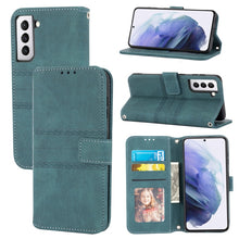 Load image into Gallery viewer, Embossed Striped Magnetic Buckle PU + TPU Horizontal Flip Phone Leather Case, For Samaung Galaxy S22 5G, For Samaung Galaxy S22+ 5G
