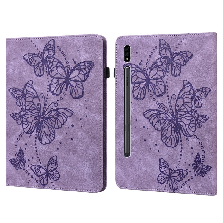 Embossed Butterfly Pattern Horizontal Flip Leather Tablet Case, For Samsung Galaxy Tab A7 Lite T220/T225, For Samsung Galaxy Tab A7 10.4 (2020) T500/T505, For Samsung Galaxy Tab S8 / Galaxy Tab S7 T870/T875/T876B, For Samsung Galaxy Tab S6 Lite P610/P6...