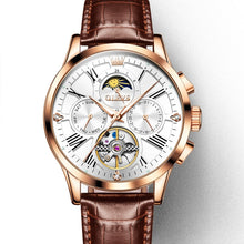 Load image into Gallery viewer, OLEVS 9912 Hollow Flywheel Week Calendar Dial Luminous Mechanical Watch for Men
