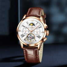 Load image into Gallery viewer, OLEVS 9912 Hollow Flywheel Week Calendar Dial Luminous Mechanical Watch for Men
