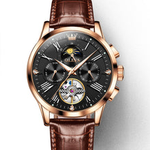 Load image into Gallery viewer, OLEVS 9912 Hollow Flywheel Week Calendar Dial Luminous Mechanical Watch for Men