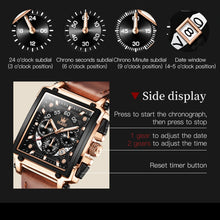 Load image into Gallery viewer, OLEVS 9919 Square Dial Chronograph Luminous Quartz Watch for Men