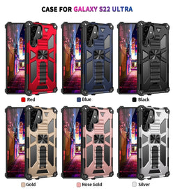 Armor Shockproof TPU + PC Magnetic Protective Phone Case with Holder, For Samsung Galaxy S22 Ultra 5G, For Motorola Edge (2021)