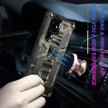 Load image into Gallery viewer, Camouflage Armor Shockproof TPU + PC Magnetic Protective Phone Case with Holder, For Samsung Galaxy S22 Ultra 5G, For Motorola Edge (2021)