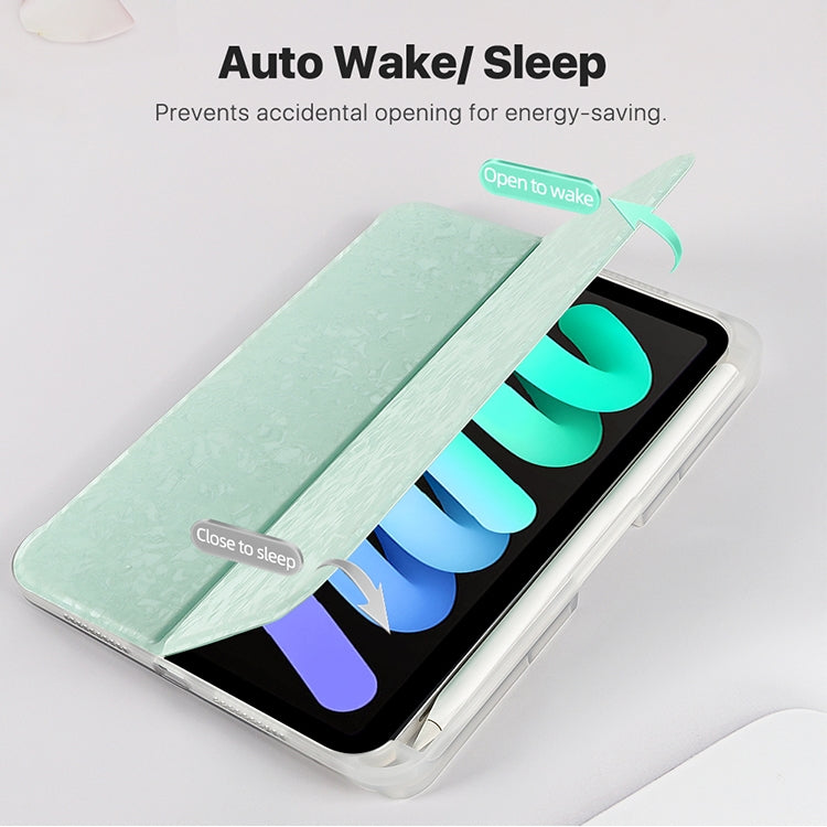 Shell Texture Dual-Fold Smart Leather Tablet Case, For iPad mini 6 / mini 2024