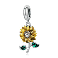 Load image into Gallery viewer, S925 Sterling Silver Sunflower Pendant DIY Bracelet Necklace Accessories, Sunflower