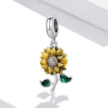 Load image into Gallery viewer, S925 Sterling Silver Sunflower Pendant DIY Bracelet Necklace Accessories, Sunflower