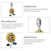 Load image into Gallery viewer, S925 Sterling Silver Sunflower Pendant DIY Bracelet Necklace Accessories, Sunflower
