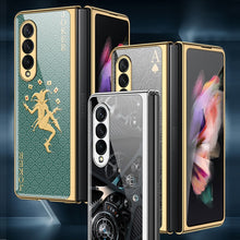 Load image into Gallery viewer, GKK Electroplating Painted Tempered Glass Phone Case, For Samsung Galaxy Z Fold3 5G