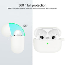 Load image into Gallery viewer, Thicken Silicone Round Bottom Earphone Protective Case with Hook For AirPods 3