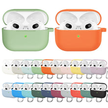 Load image into Gallery viewer, Thicken Silicone Round Bottom Earphone Protective Case with Hook For AirPods 3