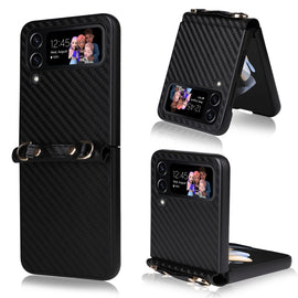 Carbon Fiber Texture Phone Case, For Samsung Galaxy Z Flip3 5G