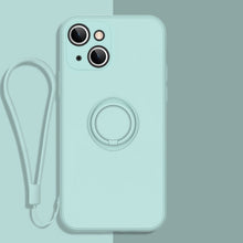 Load image into Gallery viewer, All-inclusive Liquid Silicone Phone Protective Case with Ring Holder &amp; Lanyard, For iPhone 13 mini, For iPhone 13, For iPhone 13 Pro