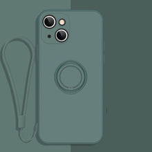 Load image into Gallery viewer, All-inclusive Liquid Silicone Phone Protective Case with Ring Holder &amp; Lanyard, For iPhone 13 mini, For iPhone 13, For iPhone 13 Pro