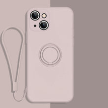 Load image into Gallery viewer, All-inclusive Liquid Silicone Phone Protective Case with Ring Holder &amp; Lanyard, For iPhone 13 mini, For iPhone 13, For iPhone 13 Pro
