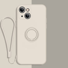 Load image into Gallery viewer, All-inclusive Liquid Silicone Phone Protective Case with Ring Holder &amp; Lanyard, For iPhone 13 mini, For iPhone 13, For iPhone 13 Pro