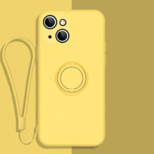 Load image into Gallery viewer, All-inclusive Liquid Silicone Phone Protective Case with Ring Holder &amp; Lanyard, For iPhone 13 mini, For iPhone 13, For iPhone 13 Pro