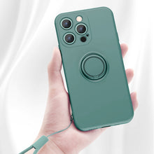 Load image into Gallery viewer, All-inclusive Liquid Silicone Phone Protective Case with Ring Holder &amp; Lanyard, For iPhone 13 mini, For iPhone 13, For iPhone 13 Pro