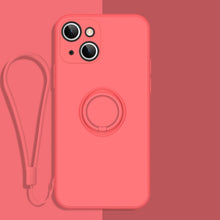 Load image into Gallery viewer, All-inclusive Liquid Silicone Phone Protective Case with Ring Holder &amp; Lanyard, For iPhone 13 mini, For iPhone 13, For iPhone 13 Pro