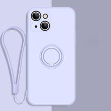 Load image into Gallery viewer, All-inclusive Liquid Silicone Phone Protective Case with Ring Holder &amp; Lanyard, For iPhone 13 mini, For iPhone 13, For iPhone 13 Pro