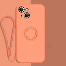 Load image into Gallery viewer, All-inclusive Liquid Silicone Phone Protective Case with Ring Holder &amp; Lanyard, For iPhone 13 mini, For iPhone 13, For iPhone 13 Pro