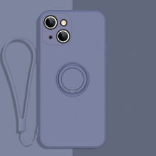 Load image into Gallery viewer, All-inclusive Liquid Silicone Phone Protective Case with Ring Holder &amp; Lanyard, For iPhone 13 mini, For iPhone 13, For iPhone 13 Pro