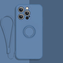 Load image into Gallery viewer, All-inclusive Liquid Silicone Phone Protective Case with Ring Holder &amp; Lanyard, For iPhone 13 mini, For iPhone 13, For iPhone 13 Pro