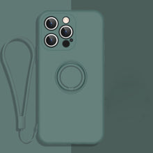 Load image into Gallery viewer, All-inclusive Liquid Silicone Phone Protective Case with Ring Holder &amp; Lanyard, For iPhone 13 mini, For iPhone 13, For iPhone 13 Pro