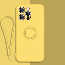 Load image into Gallery viewer, All-inclusive Liquid Silicone Phone Protective Case with Ring Holder &amp; Lanyard, For iPhone 13 mini, For iPhone 13, For iPhone 13 Pro