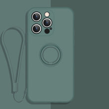 Load image into Gallery viewer, All-inclusive Liquid Silicone Phone Protective Case with Ring Holder &amp; Lanyard, For iPhone 13 Pro Max