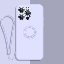 Load image into Gallery viewer, All-inclusive Liquid Silicone Phone Protective Case with Ring Holder &amp; Lanyard, For iPhone 13 Pro Max