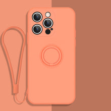 Load image into Gallery viewer, All-inclusive Liquid Silicone Phone Protective Case with Ring Holder &amp; Lanyard, For iPhone 13 Pro Max