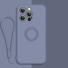Load image into Gallery viewer, All-inclusive Liquid Silicone Phone Protective Case with Ring Holder &amp; Lanyard, For iPhone 13 Pro Max