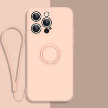 Load image into Gallery viewer, All-inclusive Liquid Silicone Phone Protective Case with Ring Holder &amp; Lanyard, For iPhone 13 Pro Max