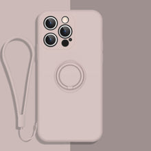 Load image into Gallery viewer, All-inclusive Liquid Silicone Phone Protective Case with Ring Holder &amp; Lanyard, For iPhone 13 Pro Max