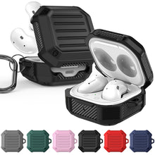 Load image into Gallery viewer, Shockproof Carbon Fiber Luggage Earphone Protective Case with Hook