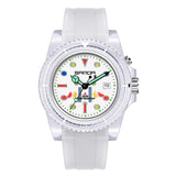 SANDA 6078 Fluorescent Calendar Dial Transparent Strap Quartz Watch for Women