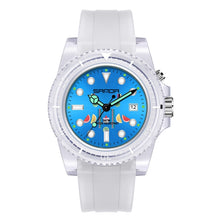 Load image into Gallery viewer, SANDA 6078 Fluorescent Calendar Dial Transparent Strap Quartz Watch for Women