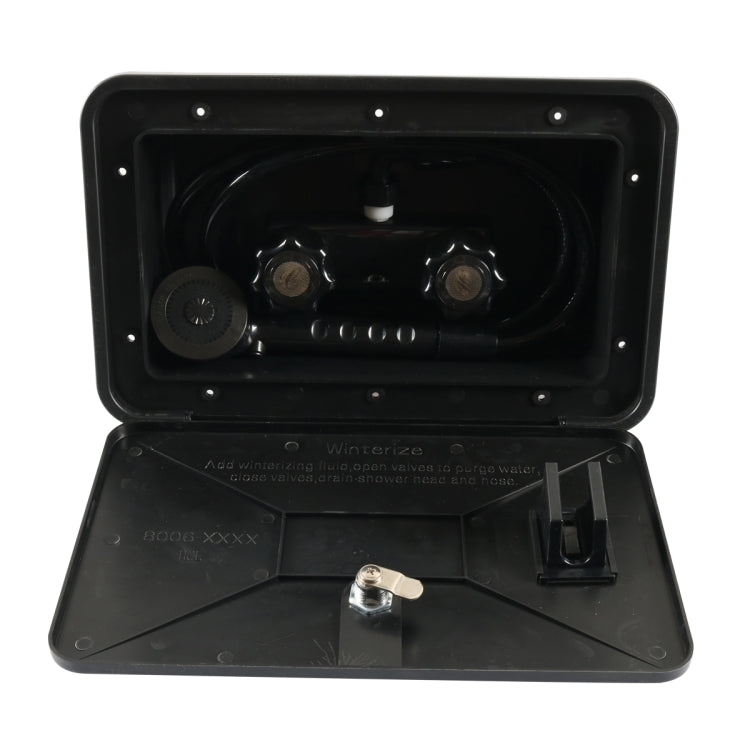 RV External Shower Box Head with Hose, A6622-01 White, A6622-02 Black
